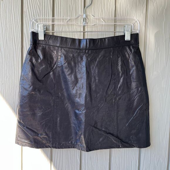 VTG 80s/90s Verducci Leather Motorcycle Mini Skirt Black Glove-Tanned Leather - Picture 10 of 10